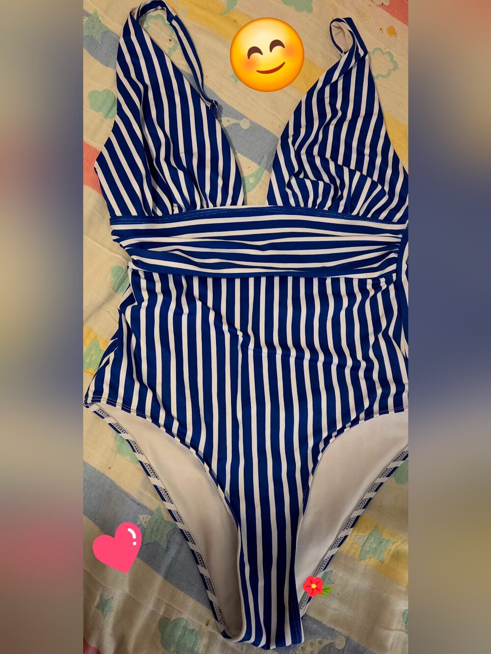 Girls' Navy & White Stripe One-Piece Swimsuit